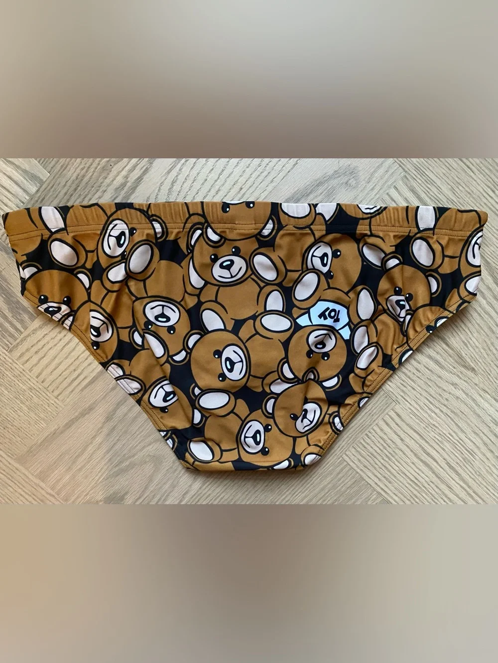 Moschino Teddy Bear Print Swim Briefs - Brown & Black